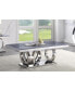 Фото #2 товара Zasir Coffee Table, Gray Printed Faux Marble & Mirrored Silver Finish