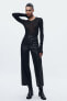 Zw navy straight-leg high-waist faux leather trousers