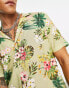 ASOS DESIGN relaxed deep revere shirt in Hawaiian print