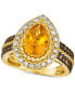 ფოტო #1 პროდუქტის Cinnamon Citrine (1-5/8 ct. t.w.) & Diamond (1 ct. t.w.) Halo Ring in 14k Gold