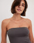 NA-KD bandeau maxi dress in dark grey