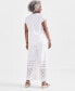 Фото #5 товара Широкие брюки Style & Co. из хлопка с кружевными узорами для женщин, на поясе, для Macy's