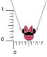 ფოტო #5 პროდუქტის Minnie Mouse Enamel Pendant Necklace in Sterling Silver, 16" + 2" extender