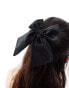 ASOS DESIGN hair scrunchie with bow detail in black