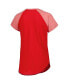 Women's Red Washington Capitals Grand Slam Raglan Notch Neck T-shirt