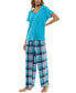 Фото #3 товара Women's Printed Flannel Pajama Pants