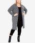 Plus Size Charmed Collarless Cardigan Sweater