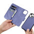2w1 etui skórzany pokrowiec z klapką iPhone 14 Plus Anti-RFID Wallet Case jasnofioletowy