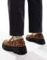 ASOS DESIGN chunky loafers in faux leopard print