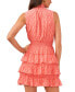 Фото #4 товара Women's Printed Smocked Ruffled Sleeveless Fit & Flare Dress