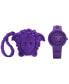 Women's Swiss Medusa Pop Purple Silicone Strap Watch 39mm Set