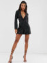 Saint Genies pearl embellished blazer dress in black