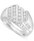 ფოტო #1 პროდუქტის Men's Diamond Diagonal Channel-Set Ring (1 ct. t.w.) in 10k White Gold