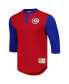 Men's Red Chicago Cubs Cooperstown Collection Legendary Slub Henley 3/4-Sleeve T-shirt