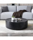 35.43" Black Marble Coffee Table, Modern & No Assembly Needed