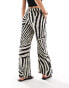 JDY Petite wide leg trouser in zebra print