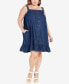 Фото #1 товара Plus Size Denim Mini Dress