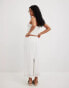 NA-KD anglaise midi skirt in white