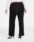 ფოტო #2 პროდუქტის Plus Size Belted Pull-On Pants