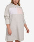 Фото #4 товара Plus Size Colorblocked Hoodie Dress