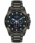 Men's Chronograph Diamond Accent Dark Gray Stainless Steel Bracelet Watch 44mm 98D133