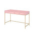 Фото #1 товара Ottey Writing Desk, Pink High Gloss & Gold Finish