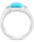 ფოტო #4 პროდუქტის EFFY® Men's Turquoise & White Topaz (1/4 ct. t.w.) Ring in Sterling Silver