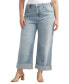 Фото #1 товара Plus Size Baggy Mid Rise Wide Leg Cropped Jeans