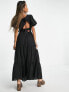 Reclaimed Vintage tie back maxi dress in black