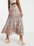 French Connection tiered midi skirt in boho paisley