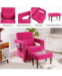 Фото #2 товара Modern Berber Fleece Single Sofa Chair Ottoman & Waist Pillow