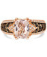 ფოტო #2 პროდუქტის Chocolatier® Peach Morganite (1-1/2 ct. t.w.) & Diamond (5/8 ct. t.w.) Ring in 14k Rose Gold