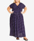 ფოტო #1 პროდუქტის Plus Size Havana Print Maxi Dress