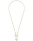 Фото #3 товара Macy's cultured Freshwater Pearl (14 x 12mm) 16" Toggle Necklace in 14k Gold-Plated Sterling Silver