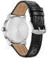 ფოტო #3 პროდუქტის Eco-Drive Men's Black Leather Strap Watch 42mm