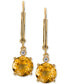 ფოტო #5 პროდუქტის Blue Topaz (3-1/3 ct. t.w.) & Diamond Accent Drop Earrings in 14k Rose Gold (Also Available in Citrine & Amethyst)