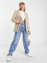 Bershka core oversized blazer in camel