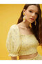 Kadın Giyim Tişört 3SAK50476EK Sarı Desenli Sarı Desenli