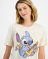 Juniors' Retro Ohana Stitch Crewneck T-Shirt