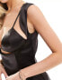 Фото #8 товара Aria Cove satin bralette cut out maxi dress in black