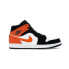 Кроссовки Nike Air Jordan 1 Mid Shattered Backboard (Белый, Оранжевый, Черный)