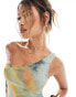 Фото #2 товара ASOS DESIGN co-ord mesh one shoulder top in tie dye print