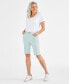 Women's Mid-Rise Raw-Edge Bermuda Jean Shorts, Created for Macy's