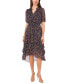 Фото #1 товара Women's Printed Puff-Sleeve Tiered Dress