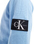 Calvin Klein Jeans badge waffle long sleeve t-shirt in blue