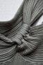 Ribbed knit asymmetric dress