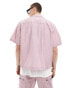 Фото #3 товара ASOS DESIGN co-ord short sleeve boxy oversized revere utility shirt in dusty pink