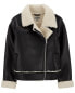 Фото #1 товара Kid Faux Leather and Sherpa Jacket 4