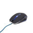 Фото #1 товара Gembird MUSG-001-B - Ambidextrous - USB Type-A - 2400 DPI - Black - Blue