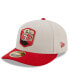 ფოტო #4 პროდუქტის Men's Stone, Scarlet San Francisco 49ers 2023 Salute To Service Low Profile 59FIFTY Fitted Hat